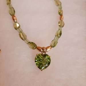 Peridot necklace 14kt gold filled